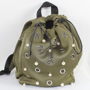 3.1 Phillip Lim Go-Go Medium Satin Knapsack in Olive Green Color